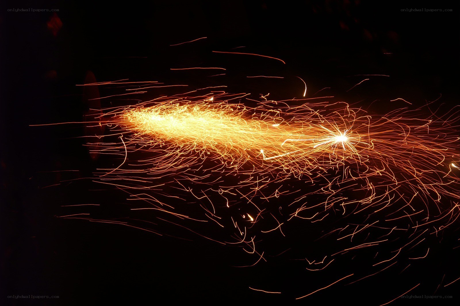 Sparks from a grinding wheel