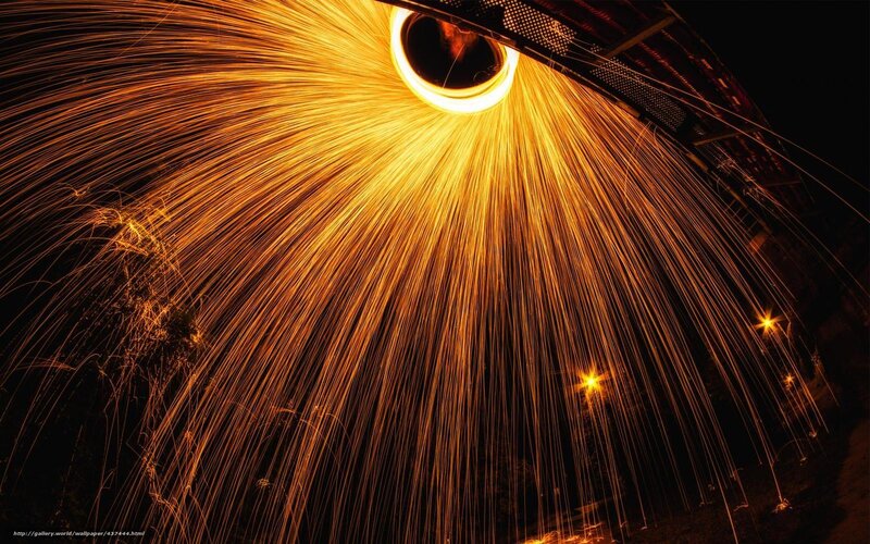 Sparks from a grinding wheel