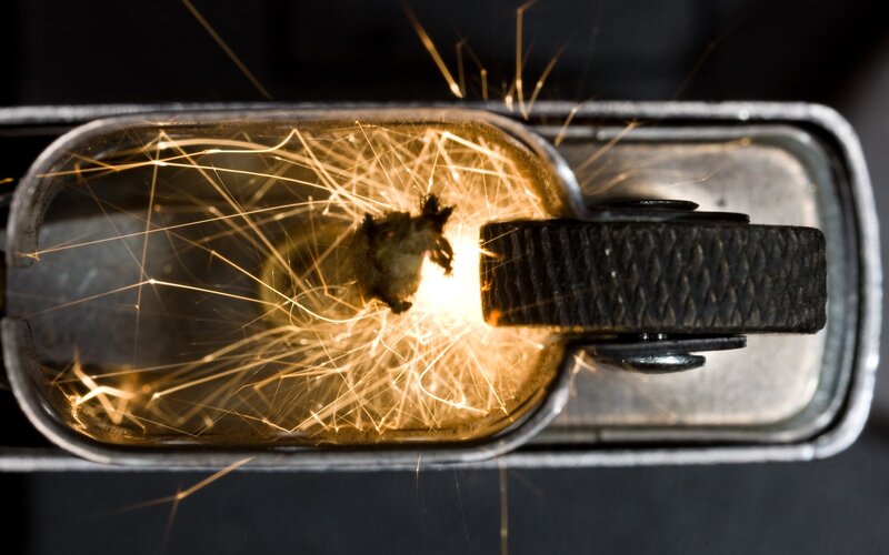 Sparks from a lighter