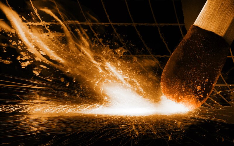 Sparks from a match strike