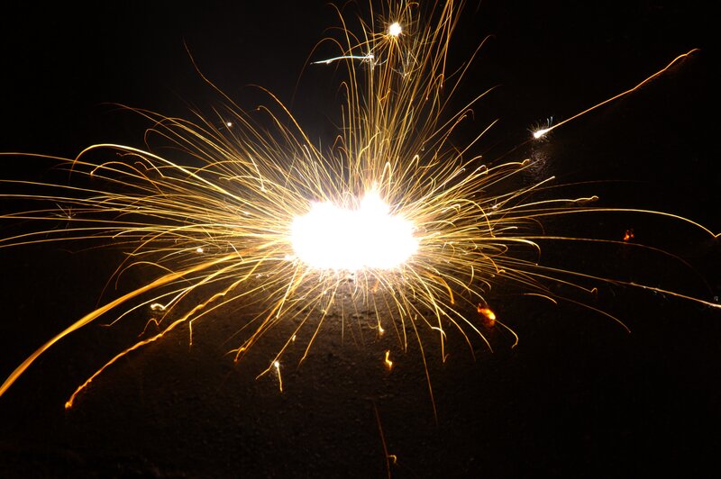 Sparks from a welding spark