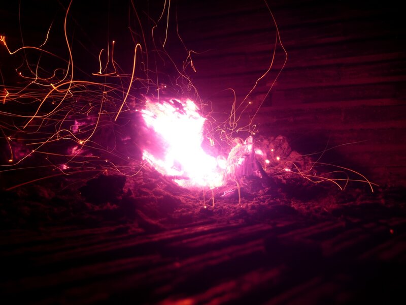 Sparks from Burning Material