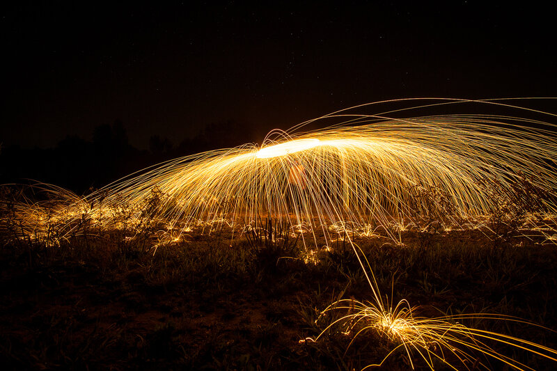 Sparks from Steel Wool — Yellow