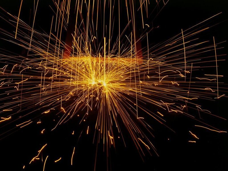 Sparks from Welding — Yellow