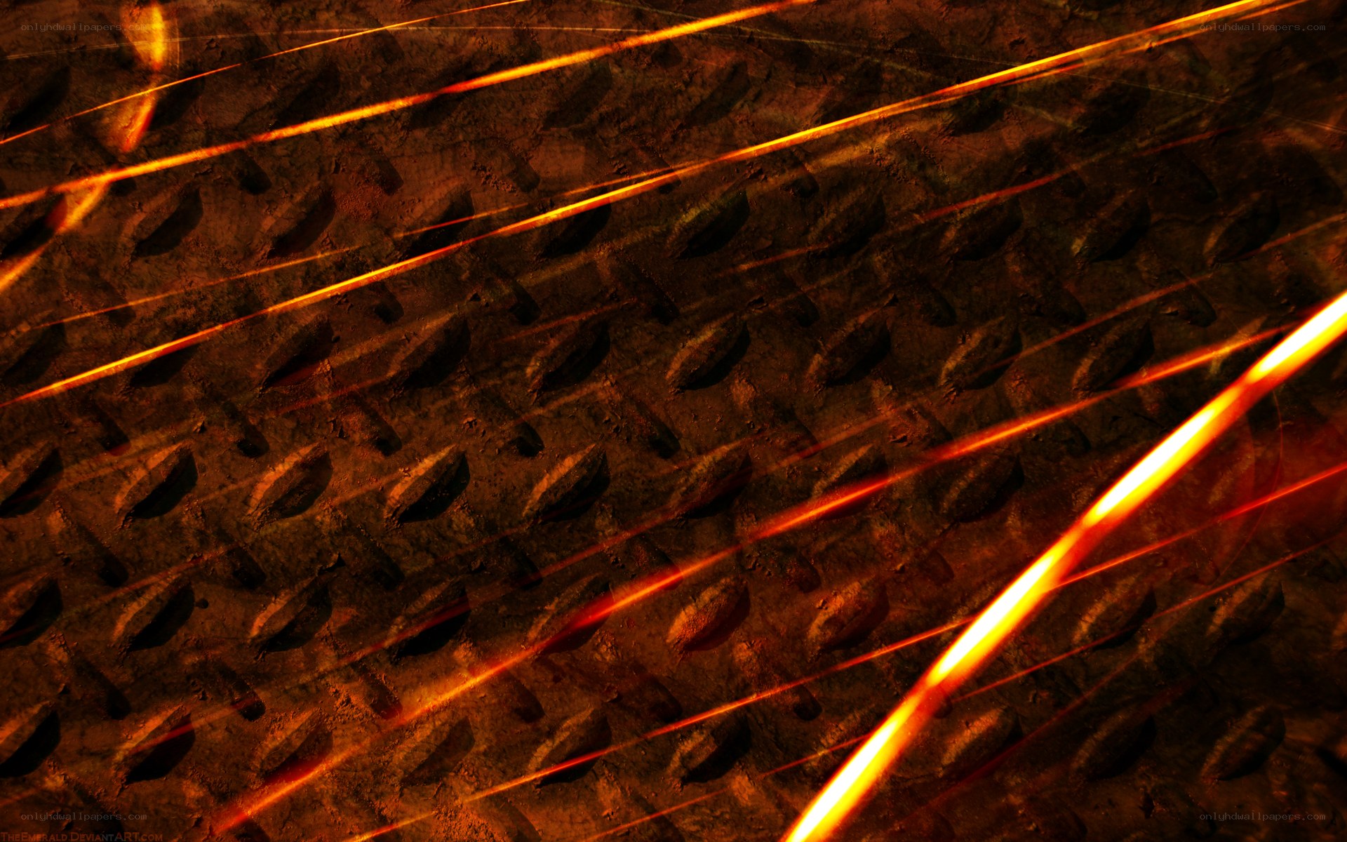 sparks on metal surface