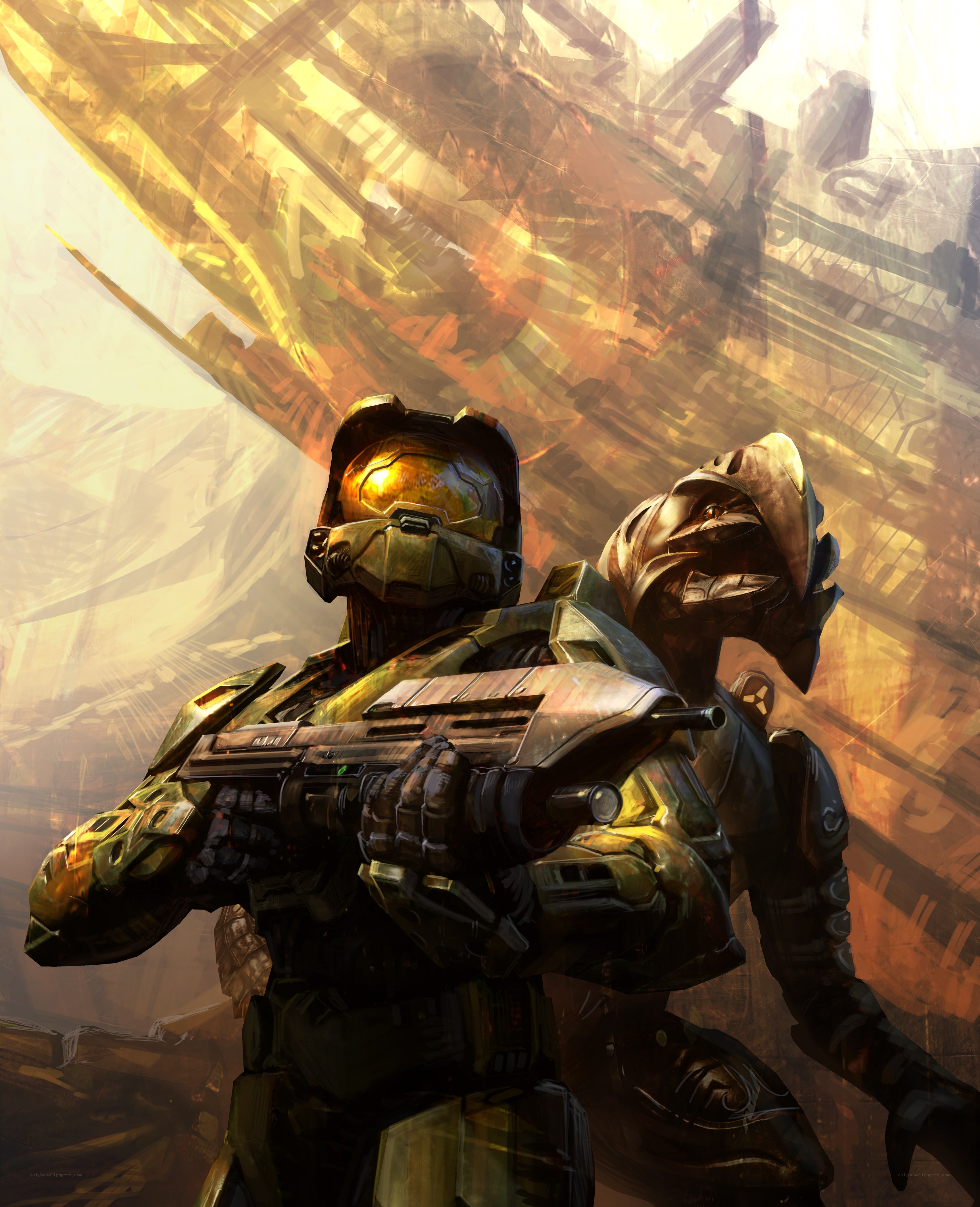Spartan and ally in combat