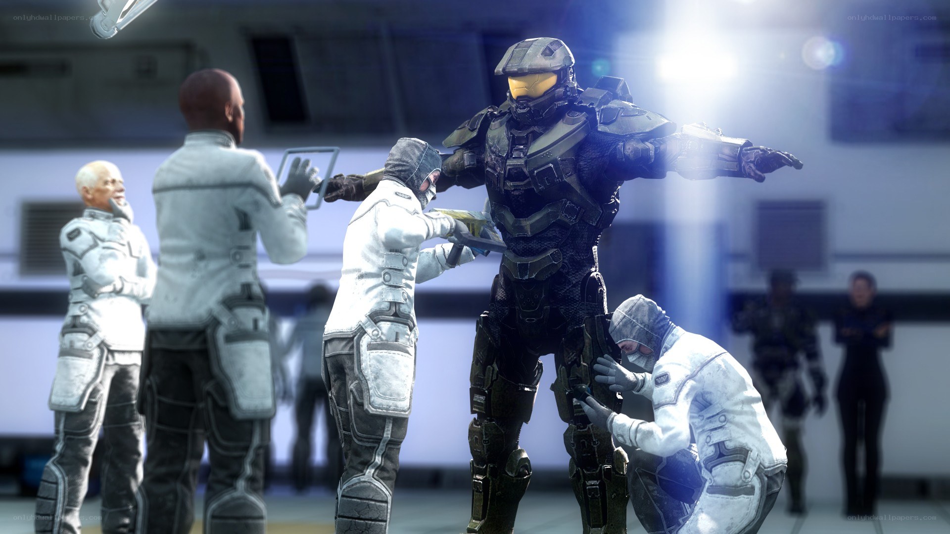 Spartan being prepped for battle