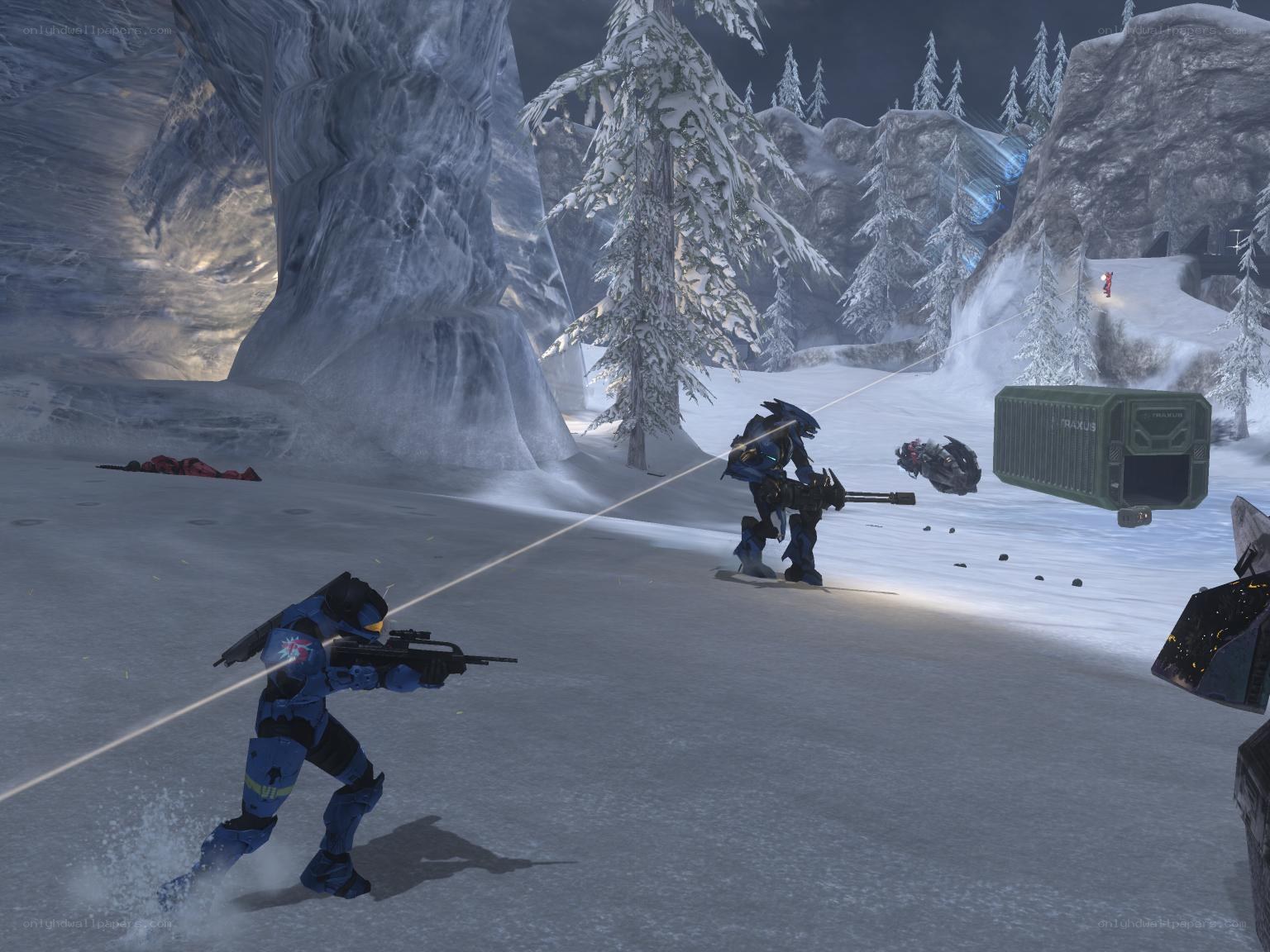 Spartan combat in snowy terrain