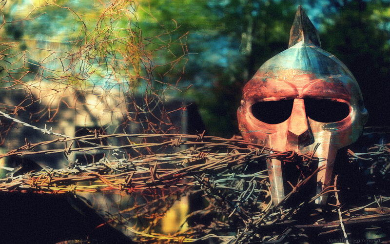 Spartan Helmet Behind Barbed Wire — Green