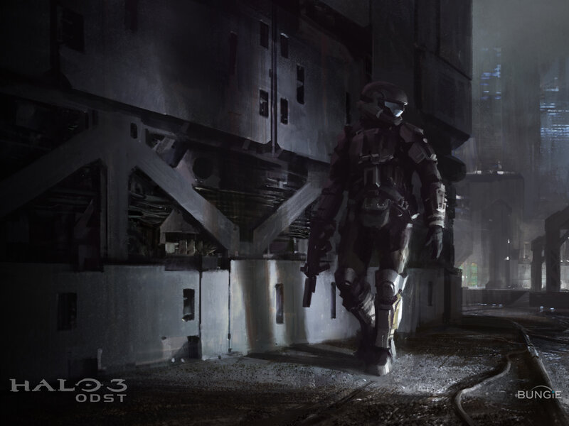 Spartan in a dark city