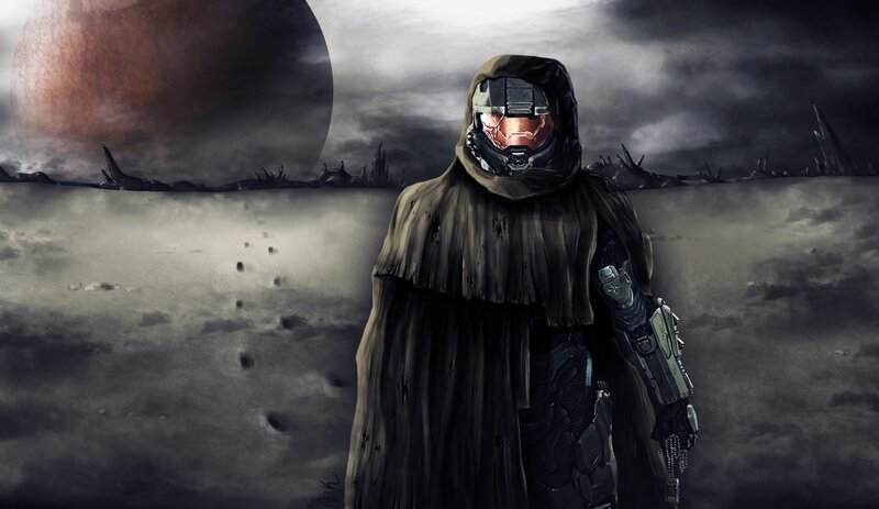Spartan in a desolate landscape