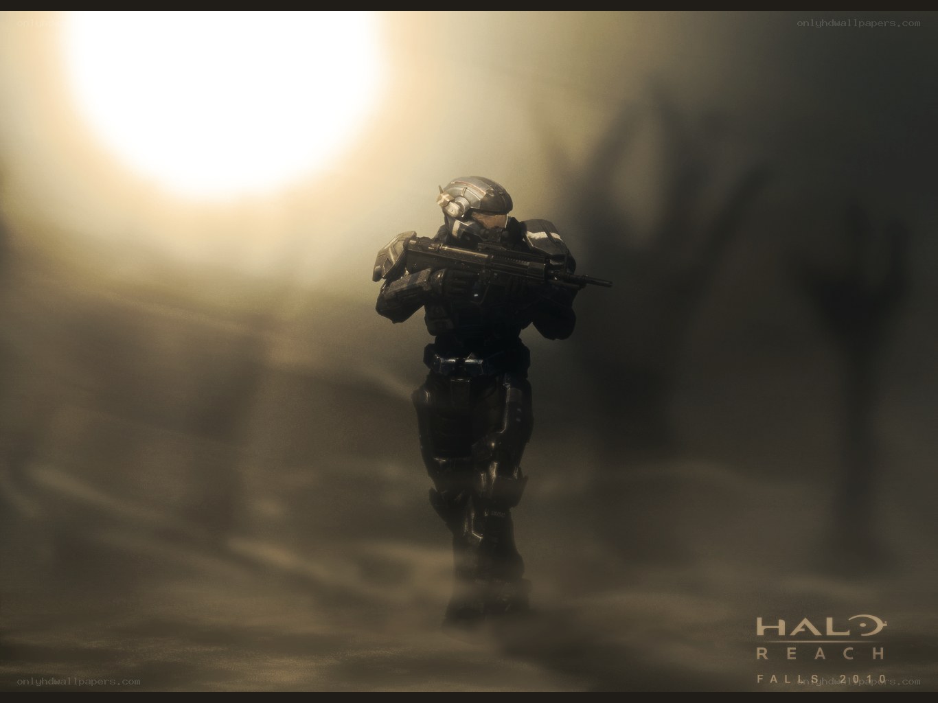 Spartan in a dusty landscape