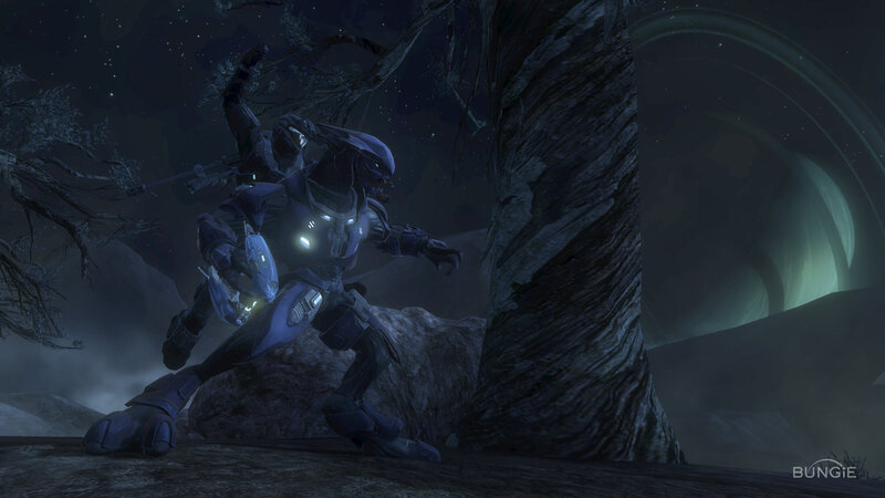 Spartan in alien landscape