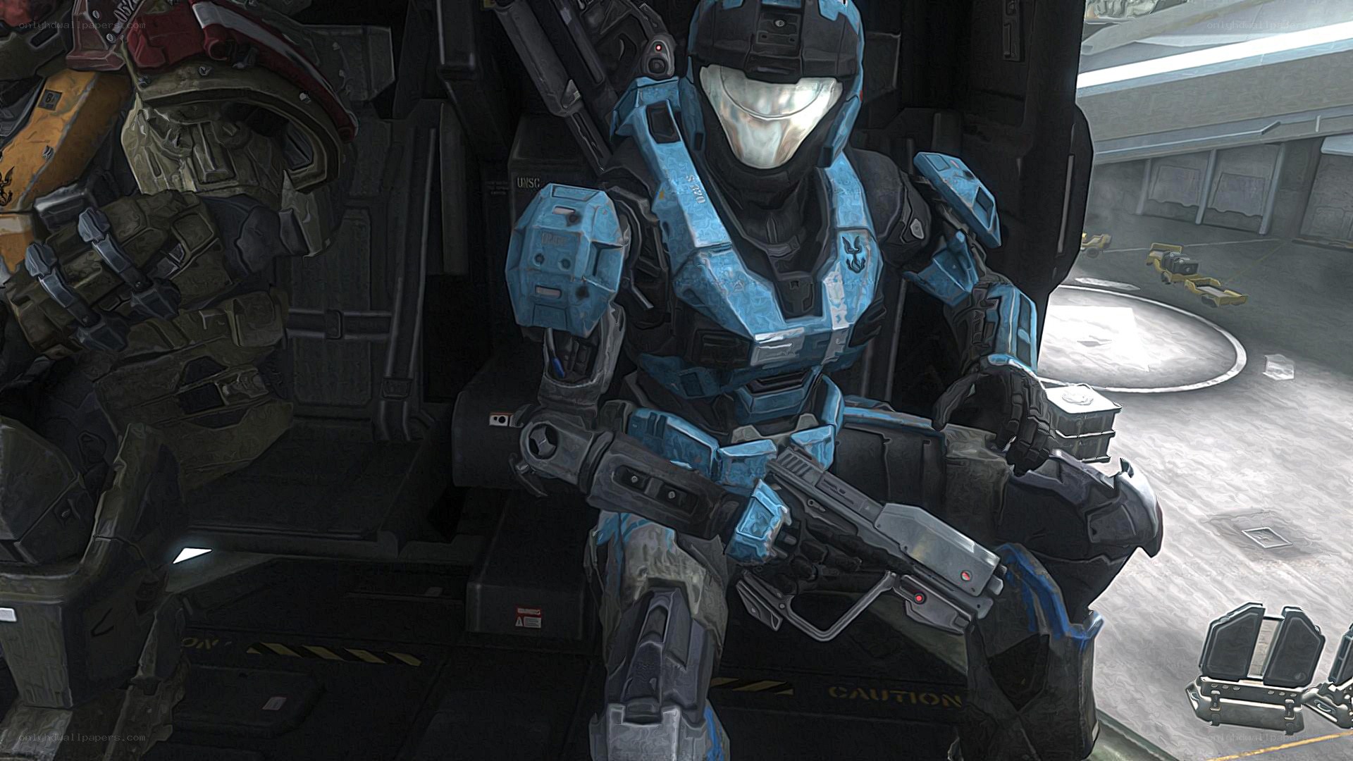 Spartan in blue armor