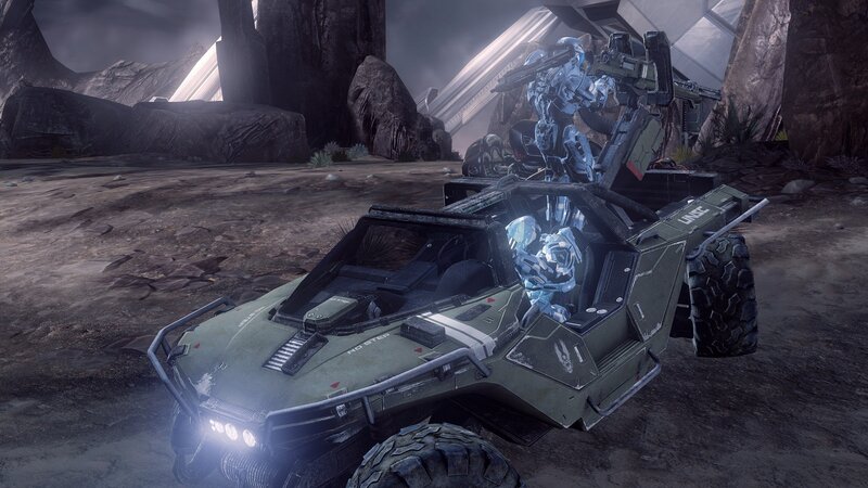 Spartan in Warthog vehicle