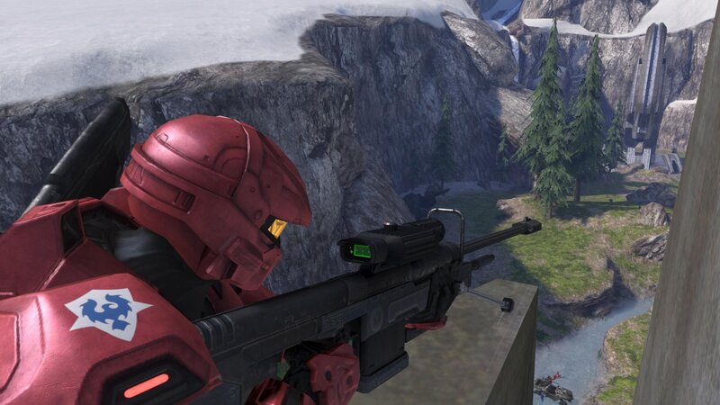 Spartan sniper in snowy canyon