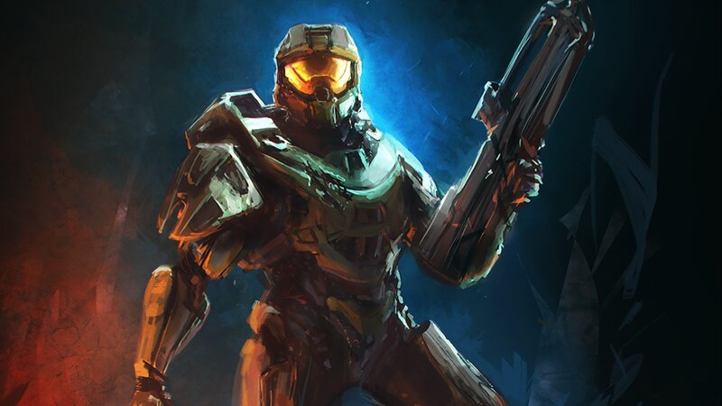 Spartan Soldier Holding Weapon — Blue