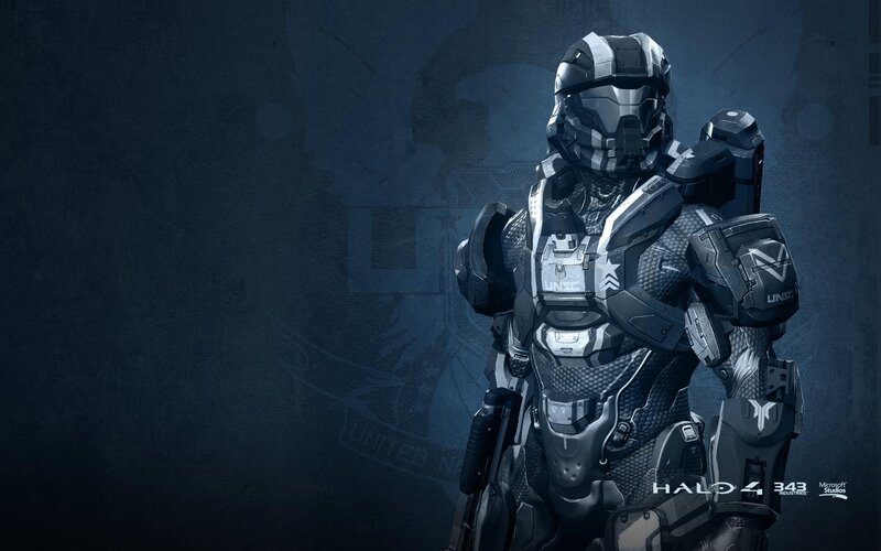 Spartan Soldier in Armor — Black, Dramatic, 3d Render, Weapon, Unsc Logo