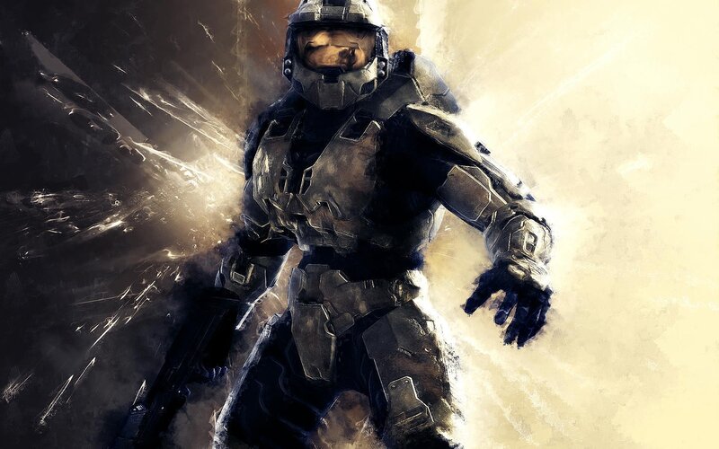 Spartan Soldier in Armor — Gray, Dramatic, Digital Art, Weapon