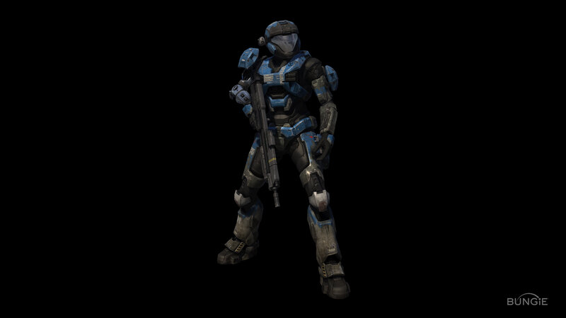 Spartan soldier in blue armor