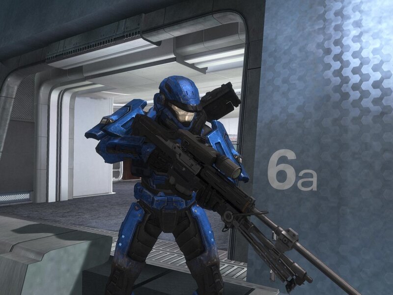 Spartan soldier in blue armor