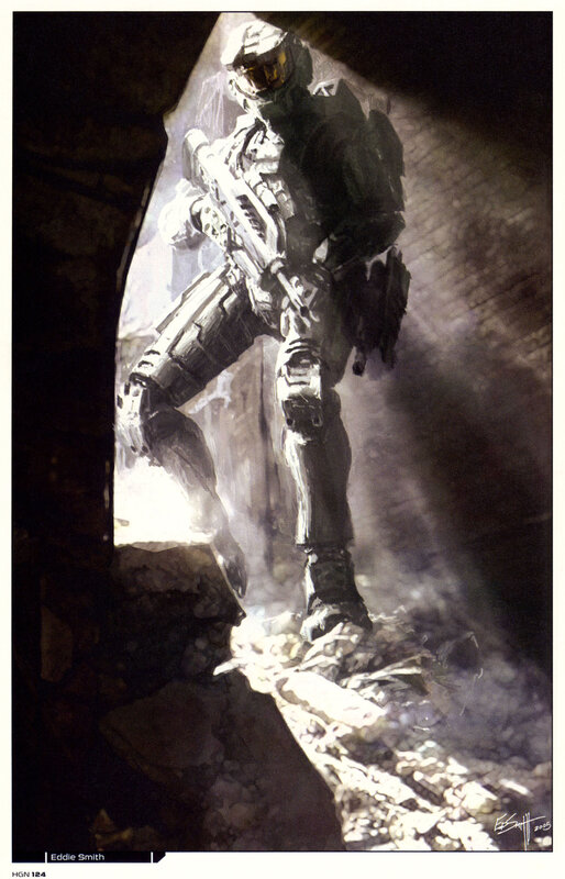 Spartan soldier in dark corridor
