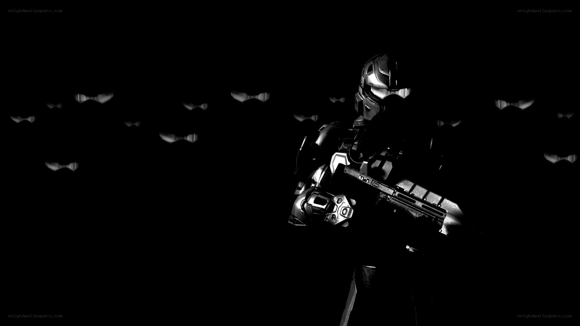 Spartan soldier in darkness
