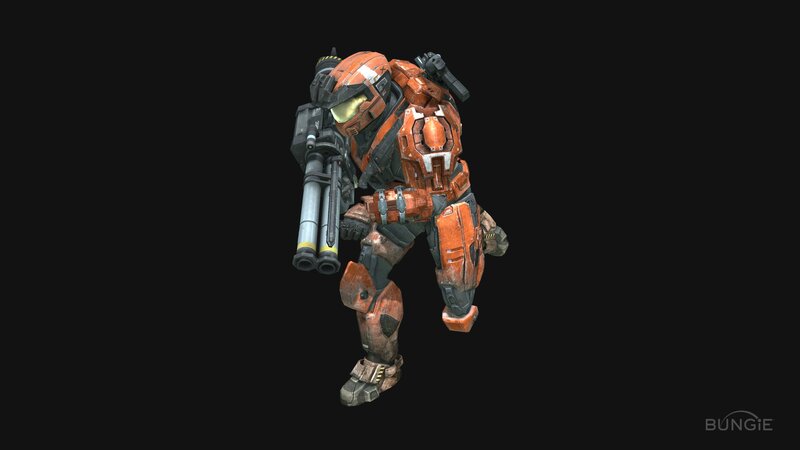 Spartan soldier in orange armor