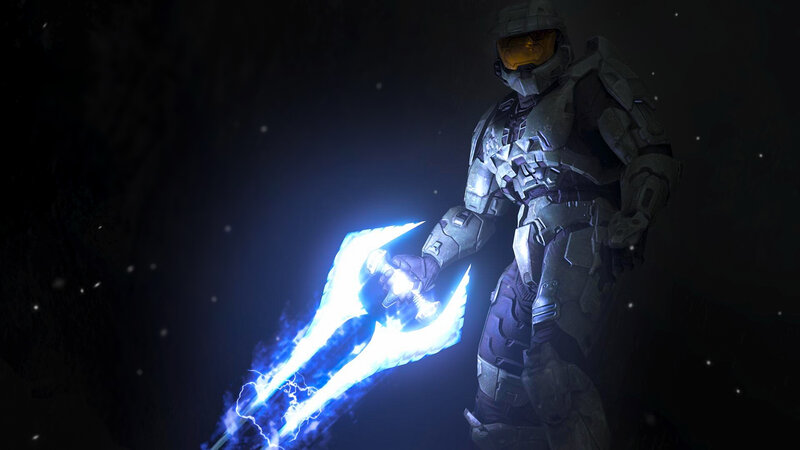 Spartan Soldier with Energy Sword — Blue