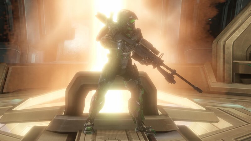 Spartan Soldier with Rifle — Black, Dramatic, 3d Render