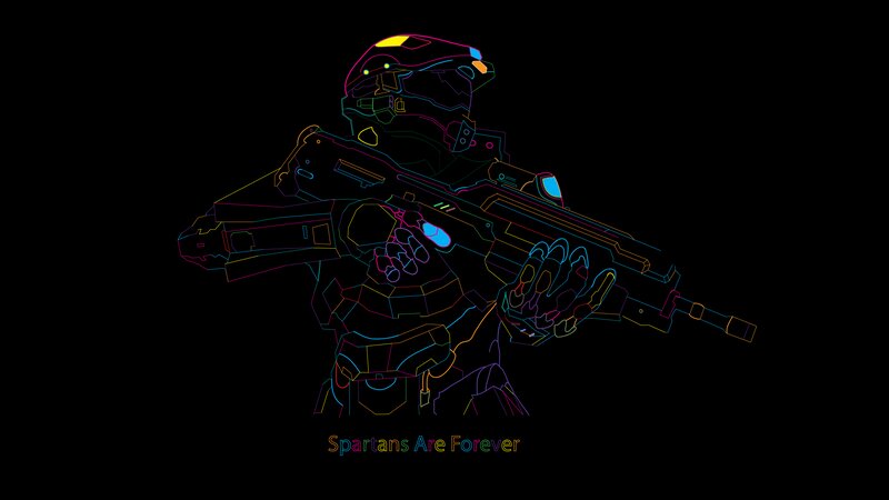 Spartan Soldier with Rifle — Black