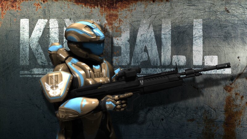 Spartan Soldier with Rifle — Blue, Dramatic
