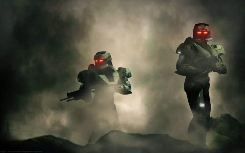 Spartan soldiers in fog