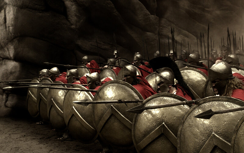 Spartan Soldiers in Formation — Brown