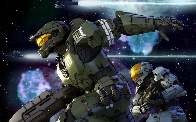 Spartan Soldiers in Space — Green, Dramatic, Digital Art