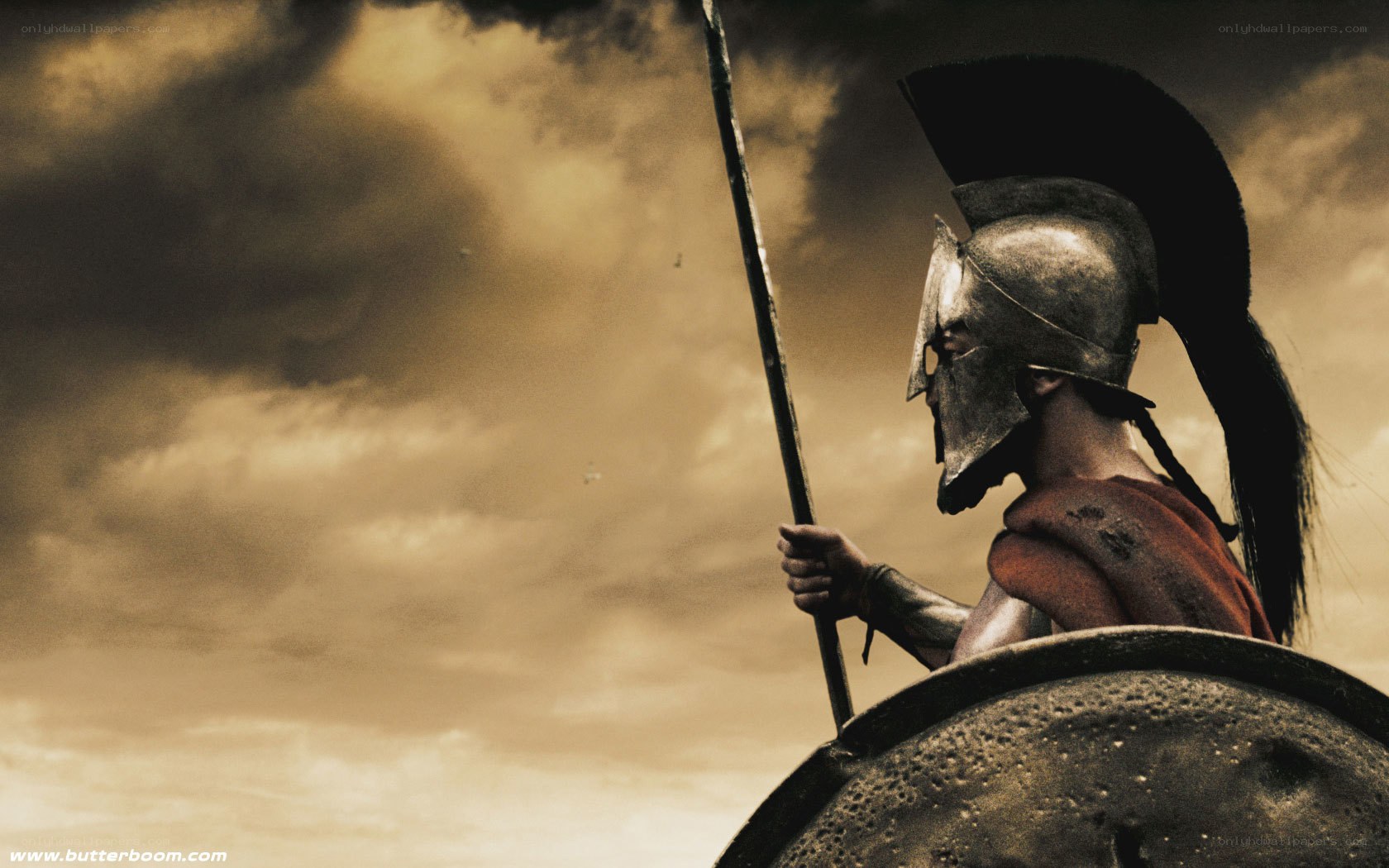 Spartan warrior on battlefield