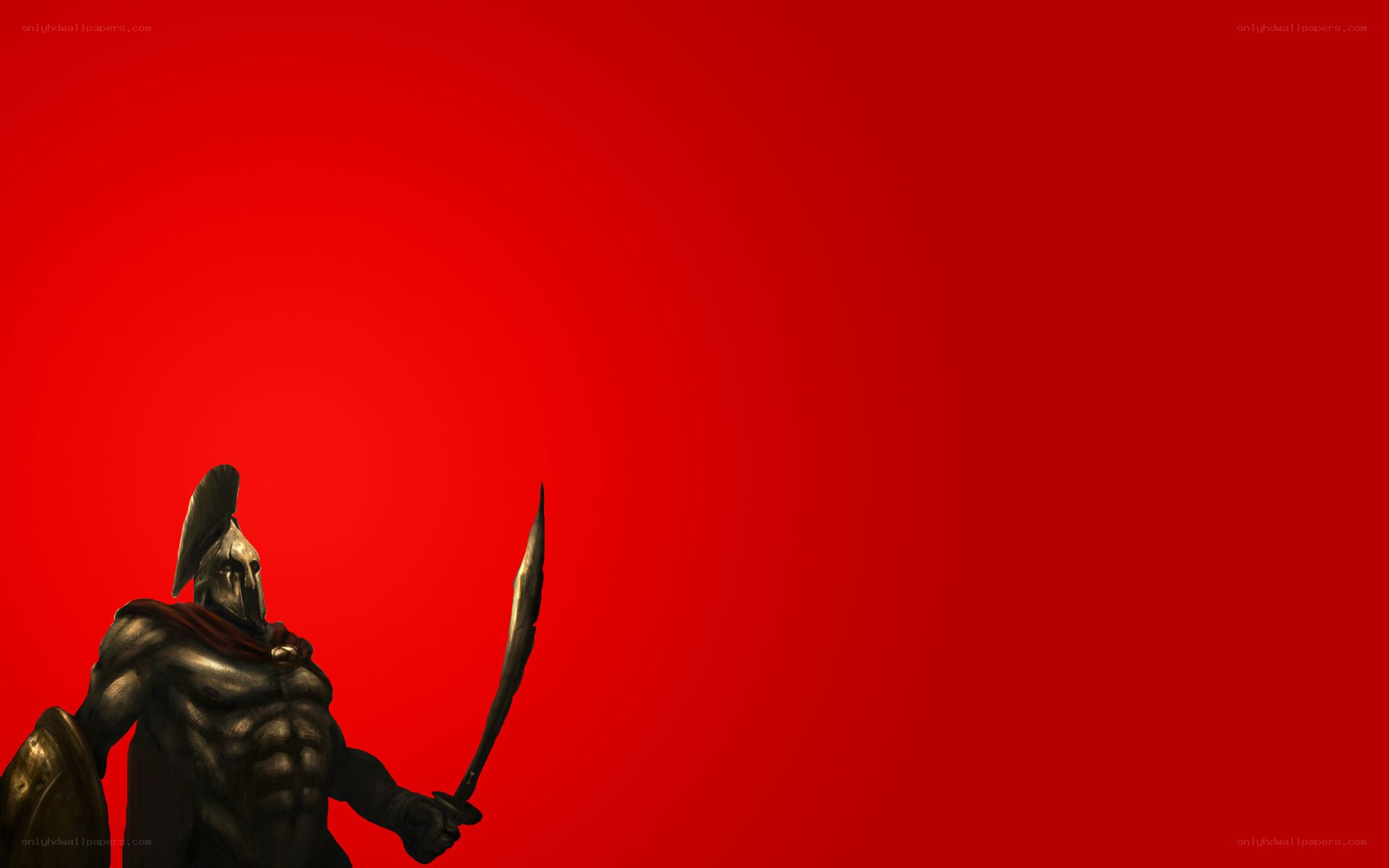 Spartan warrior on red background