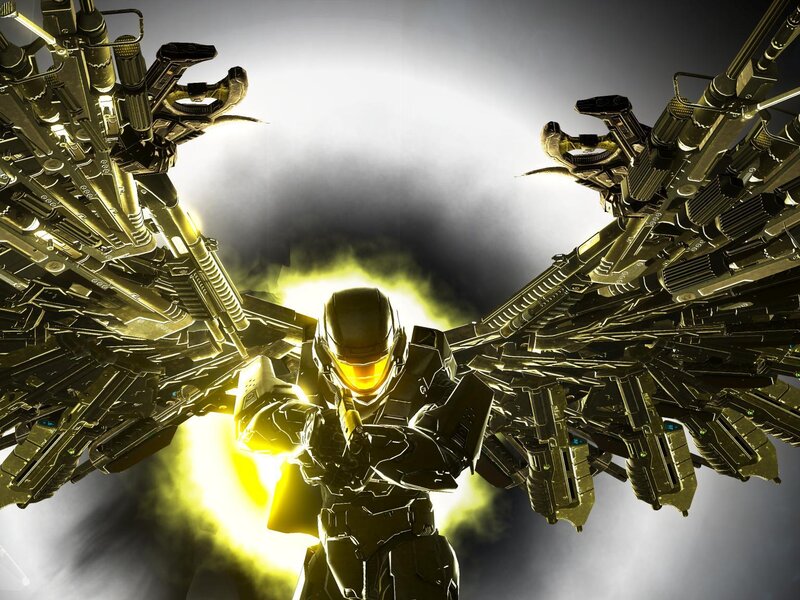 Spartan with weapon wings