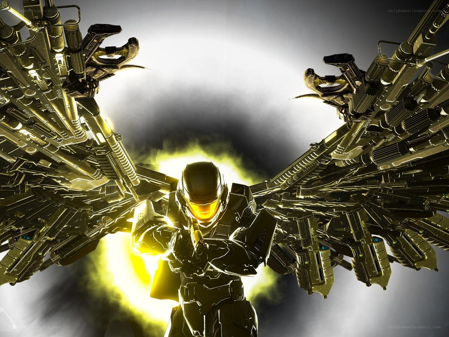 Spartan with weapon wings