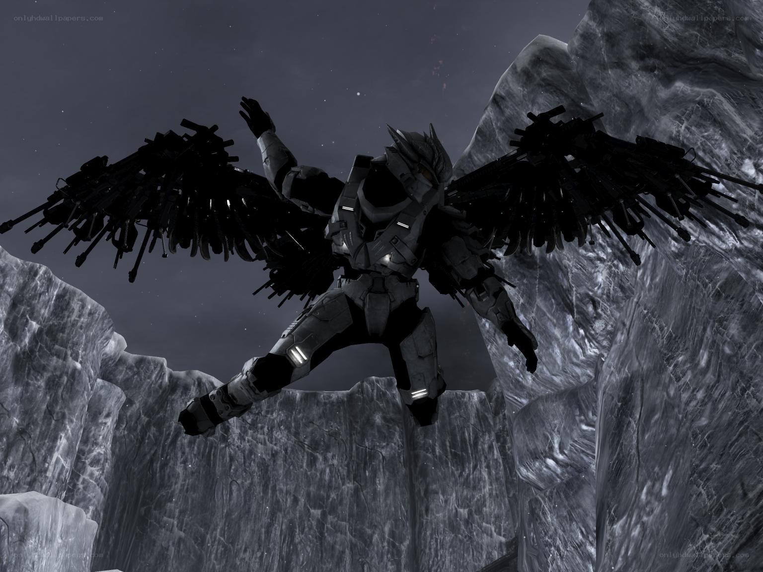 Spartan with weapon wings