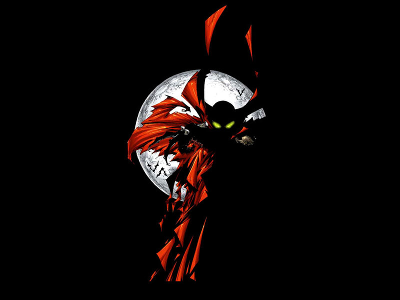 Spawn character with moon background