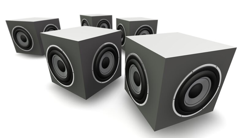 speaker cubes in arrangement