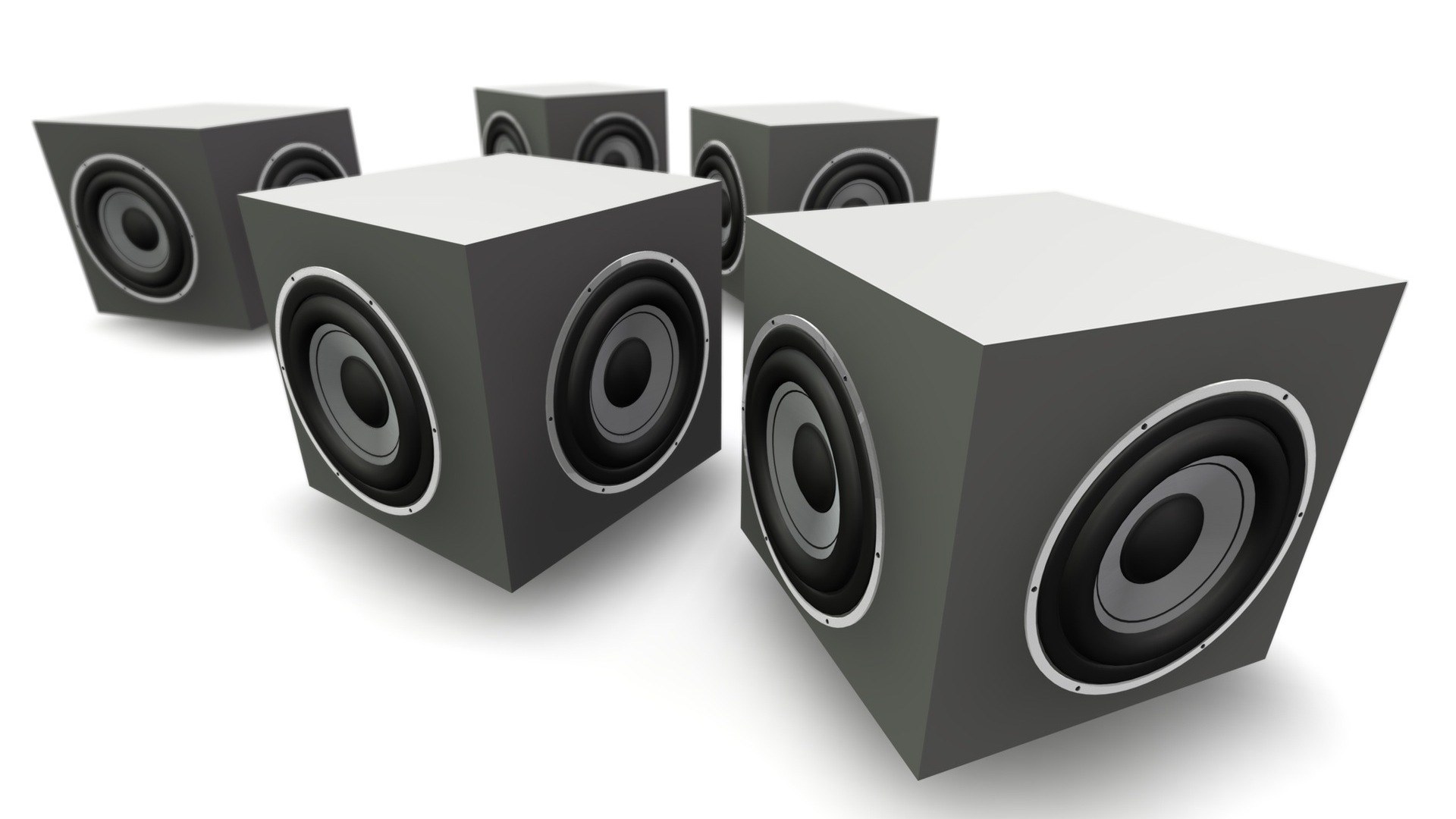 speaker cubes in arrangement