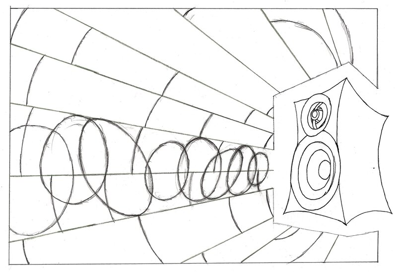 speaker in a tunnel sketch