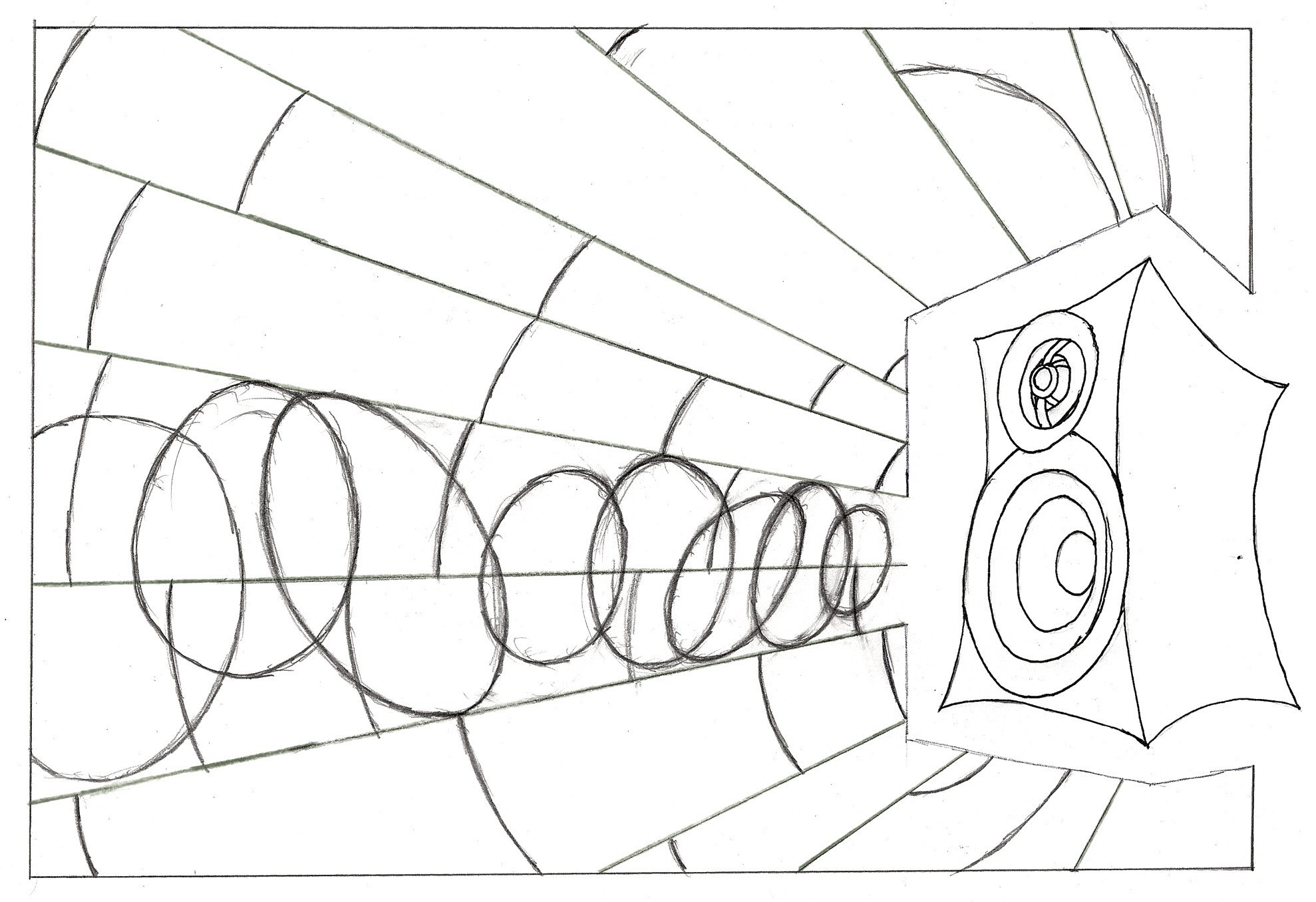 speaker in a tunnel sketch