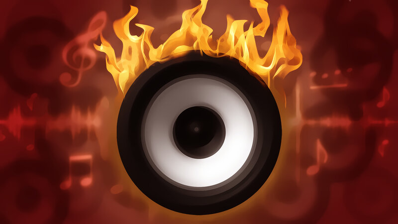 Speaker on Fire
