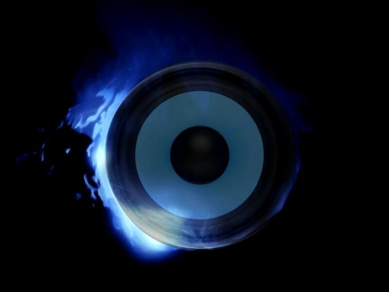 Speaker with Blue Flame