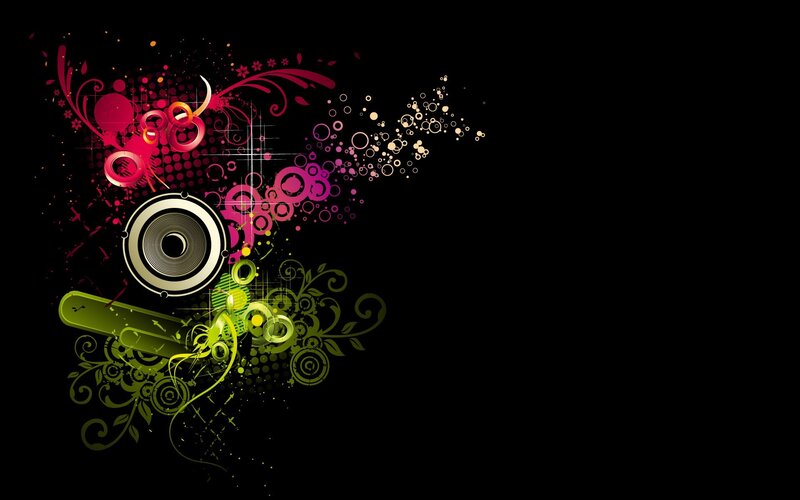 Speaker with Floral Design — Black
