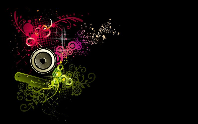 Speaker with Floral Design — Black, Vibrant