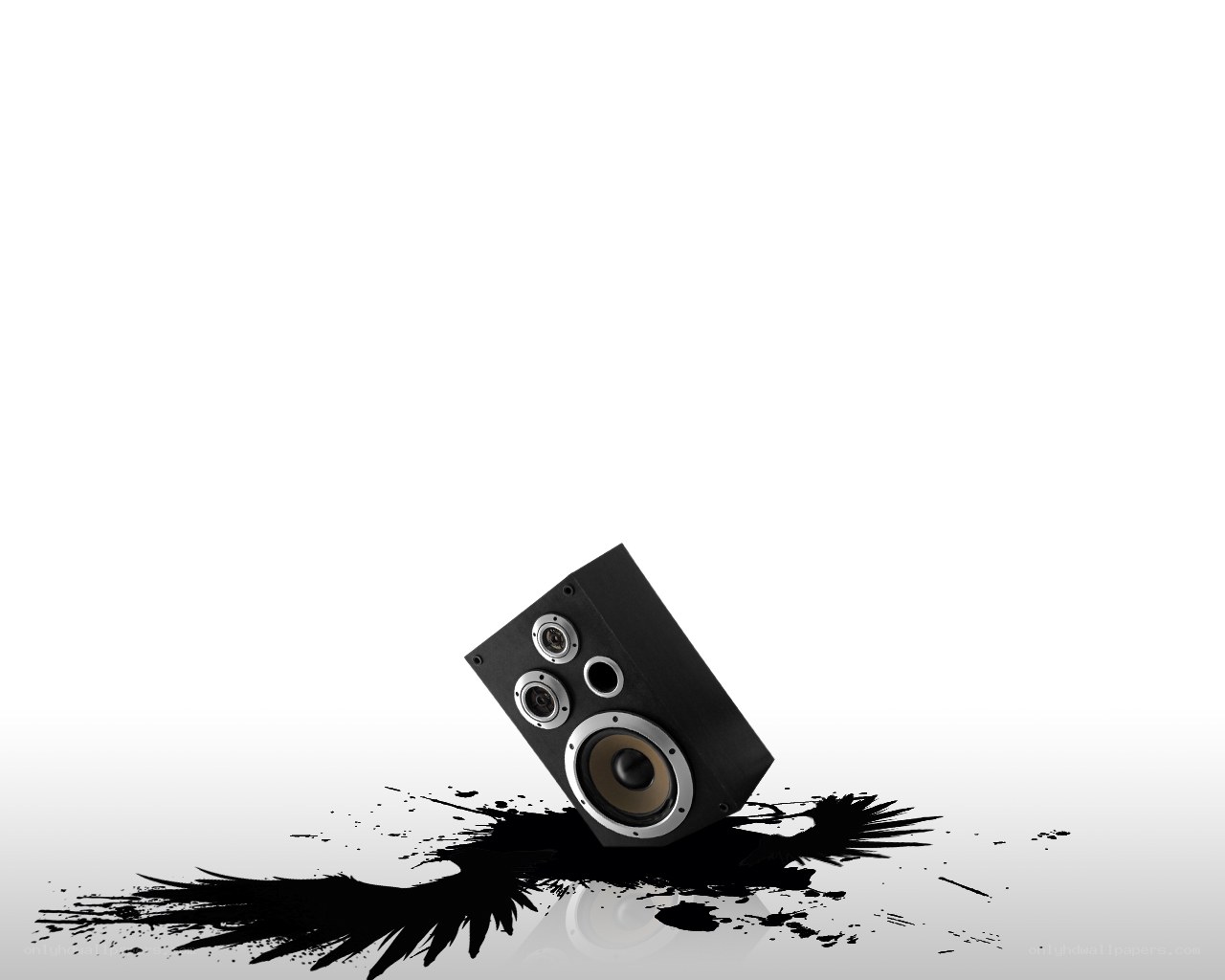 speaker with ink splatter